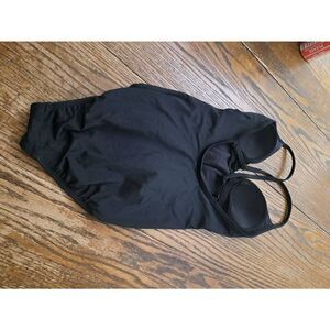 Time & Tru S Black OnePiece Swimsuit Padded Crisscross Strap Bathing Suit